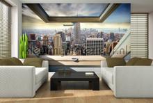 NY panorama window view fotobehang Bijzonder fotobehang Kleurmijninterieur