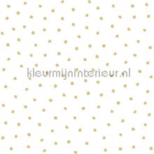 Sneeuwvol polka dot stippen wit goud papier peint Esta home stress 