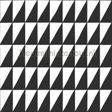 Grafische driehoeken behang Esta home Black and White 155-139077