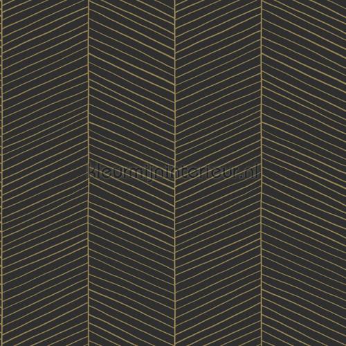 Hongaarse punt ritme zwart goud wallcovering 155-139136 Trendy Esta home