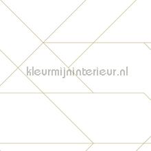 Diagonaal lijnenspel wit goud carta da parati 155-139143 quadrato Esta home