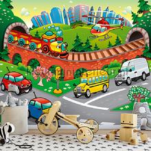 Childrens cars fotobehang Kleurmijninterieur kinderkamer jongens 