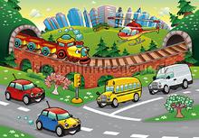Childrens cars fotobehang Kleurmijninterieur kinderkamer jongens 