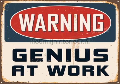 Warning Genius at work tapet Boys Kleurmijninterieur