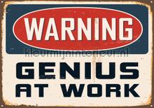 Warning Genius at work fototapet Kleurmijninterieur All-images