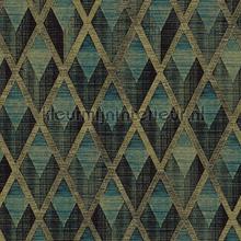 Facet aqua wallcovering Khroma Cabinet of Curiosities CAB503