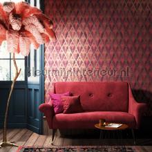 Facet burgundy wallcovering CAB504 Cabinet of Curiosities Khroma