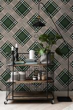 Checkered patchwork british green fotobehang WP20389 Klassiek Mindthegap