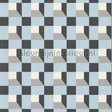 Blocks Cornflower Black earth tapet Harlequin Wallpaper creations 