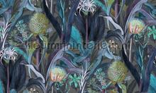 Blooming pineapple papel pintado Arte rayas 