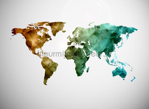 colorful worldmap fotobehang dd118707 wereldkaarten AS Creation