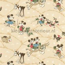 Mickey at the farm - butterscotch tapet Sanderson Wallpaper creations 