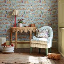 Snow white - puddle blue papel de parede Sanderson Wallpaper creations 