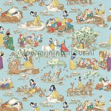 Snow white - puddle blue carta da parati Sanderson Wallpaper creations 