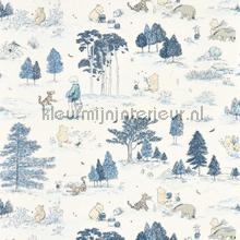 Winnie the pooh - bonbon blue papel de parede Sanderson urbana 