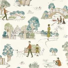101 dalmatians - breeze blue papel de parede Sanderson urbana 