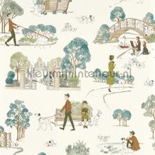 101 dalmatians - breeze blue papel pintado Sanderson Wallpaper creations 