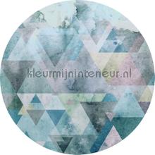 Behangcirkel blue prisma stickers mureaux Komar tout images 