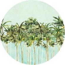 Behangcirkel coconut trees fototapet Komar verdenskort 