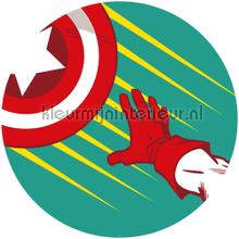 Behangcirkel marvel - avengers - captains shield p stickers mureaux Komar Voitures Transport 