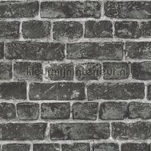 Antraciet bakstenen muur papier peint AS Creation Elements 306822