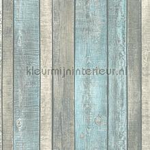 licht turkoise planken van ruw hout papier peint AS Creation Elements 319932