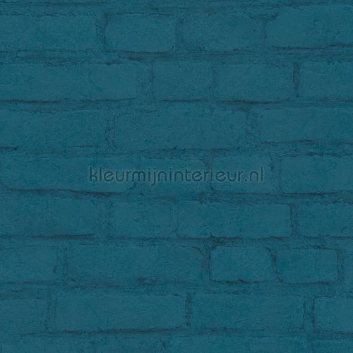Geschilderde muur warm blauw papel pintado 374144 Piedra AS Creation