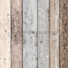 Gekleurde houten stroken papier peint AS Creation stress 
