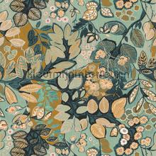 Belle de nuit menthe moutarde tapet Casamance Ete Indien 75090814