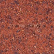 Dahlia garance cuivre behang 75111324 bloemen Casamance