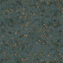 Dahlia jaspe or papel pintado 75111426 flores Casamance