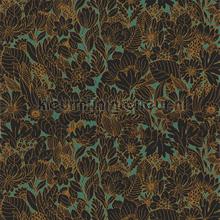 Dahlia noir menthe tapet Casamance Ete Indien 75111528