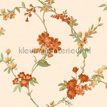 Flower red tapeten Dutch Wallcoverings Fabric Touch FT221211