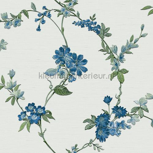 Flower light blue wallcovering FT221213 retro Dutch Wallcoverings