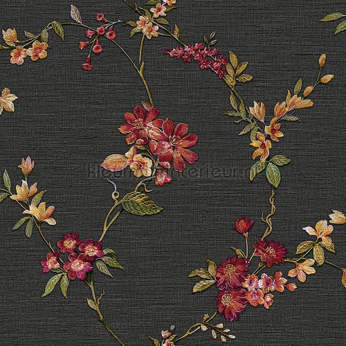 Flower black papel de parede FT221214 flores Dutch Wallcoverings