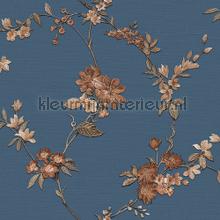 Flower dark blue carta da parati FT221215 romantico Dutch Wallcoverings