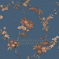 Flower dark blue wallcovering FT221215 flowers Pattern