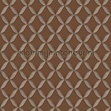Geometric brown behang Dutch Wallcoverings klassiek 