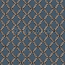 Geometric blue behang Dutch Wallcoverings klassiek 
