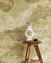 Stormy waves misted yellow wallcovering Eijffinger Vintage- Old wallpaper 