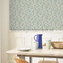 Pansy bleu jaune papel de parede Casadeco Wallpaper creations 