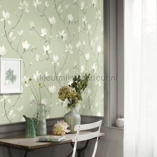 Suzhou vert sauge papel de parede GADN82367428 flores Casadeco