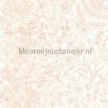 Esquisse corail wallcovering Casadeco Vintage- Old wallpaper 