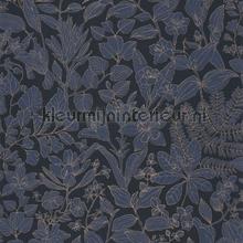 Esquisse bleu encre tapet Casadeco Gardens GADN87596983
