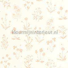 Herbier rose nude wallcovering Casadeco Vintage- Old wallpaper 