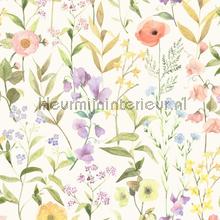 Fleurs des champs bouquet wallcovering Casadeco Vintage- Old wallpaper 