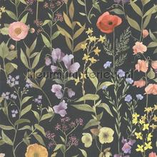 Fleurs des champs noir fusain tapet Casadeco Gardens GADN87659456
