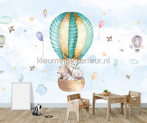 Baby animal balloon fototapet Mural room set photo's Kleurmijninterieur