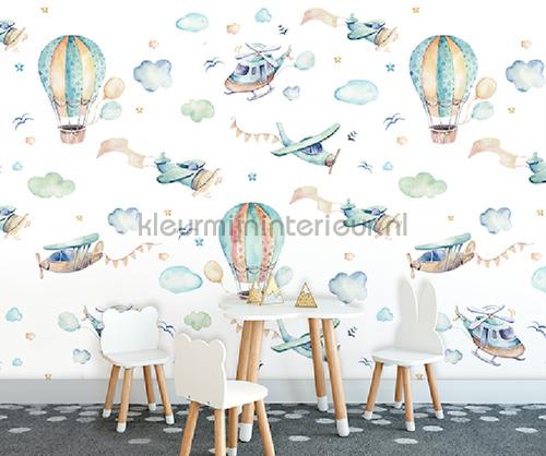 childrens air balloons fotobehang babykamer Kleurmijninterieur