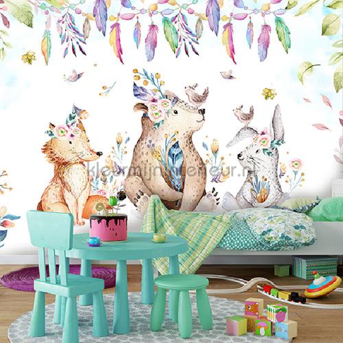 Babyforest animals fototapet Mural room set photo's Kleurmijninterieur